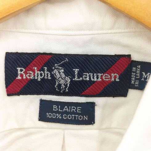 ラルフローレン RALPH LAUREN 90s BLAIRE ピスタグ オックスフォード生地 ボタンダウンシャツ メンズ import:M